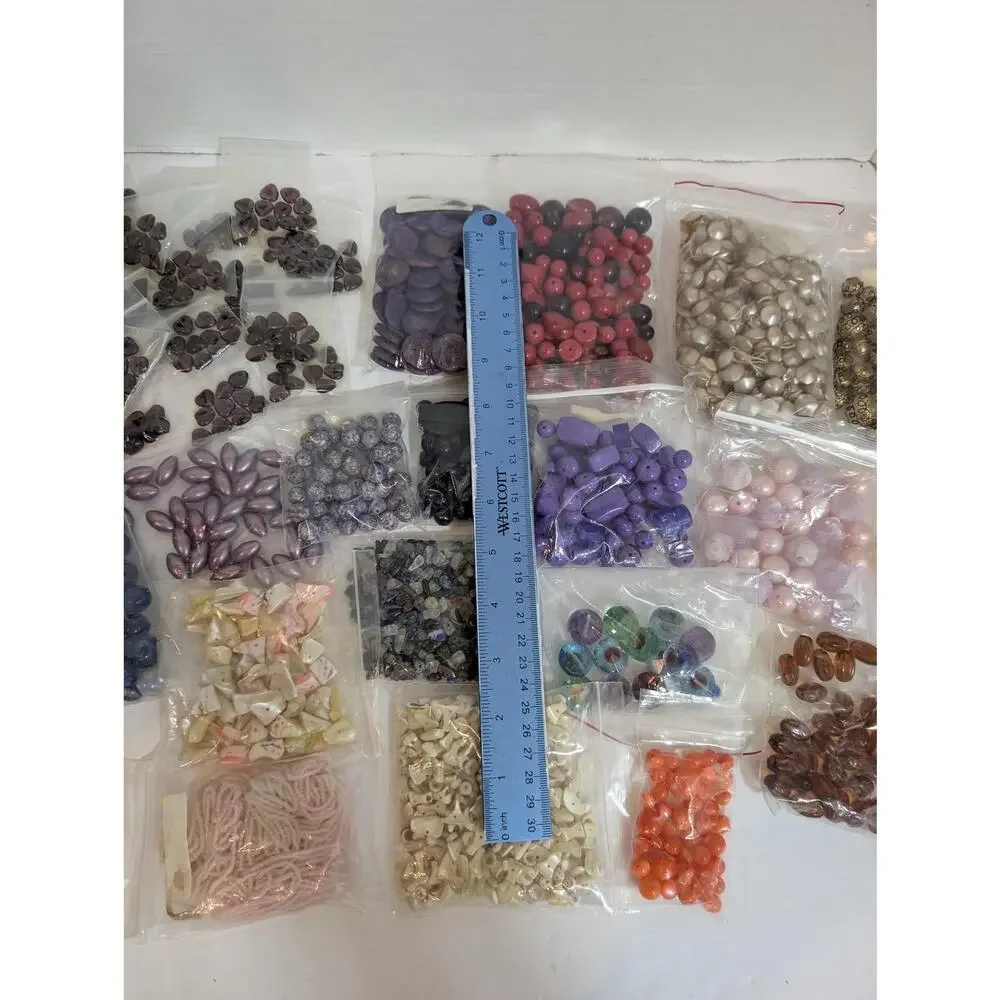 Large Mixed Crafting Bead Lot Glass Shell Stone Pearl Beads Destash Supply